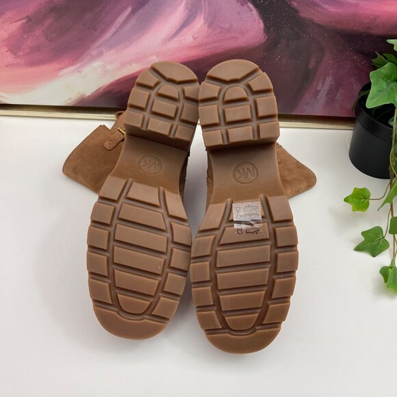 Michael Kors Womens Perry Brown Suede‎ Leather Platform Moto Boots size 8 - Picture 7 of 10